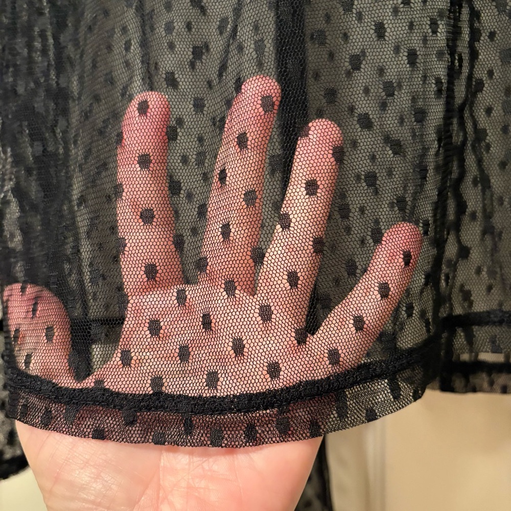 Sheer Black Polka Dot Blouse - Picture 3 of 4